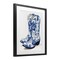 Stupell Industries Blue Chinoiserie Cowboy Boots Framed Print Under Glass, design by Heidi Kuntz
